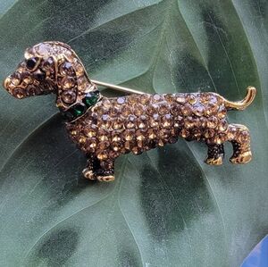 NWT* RHINESTONE Dachshund Brooch